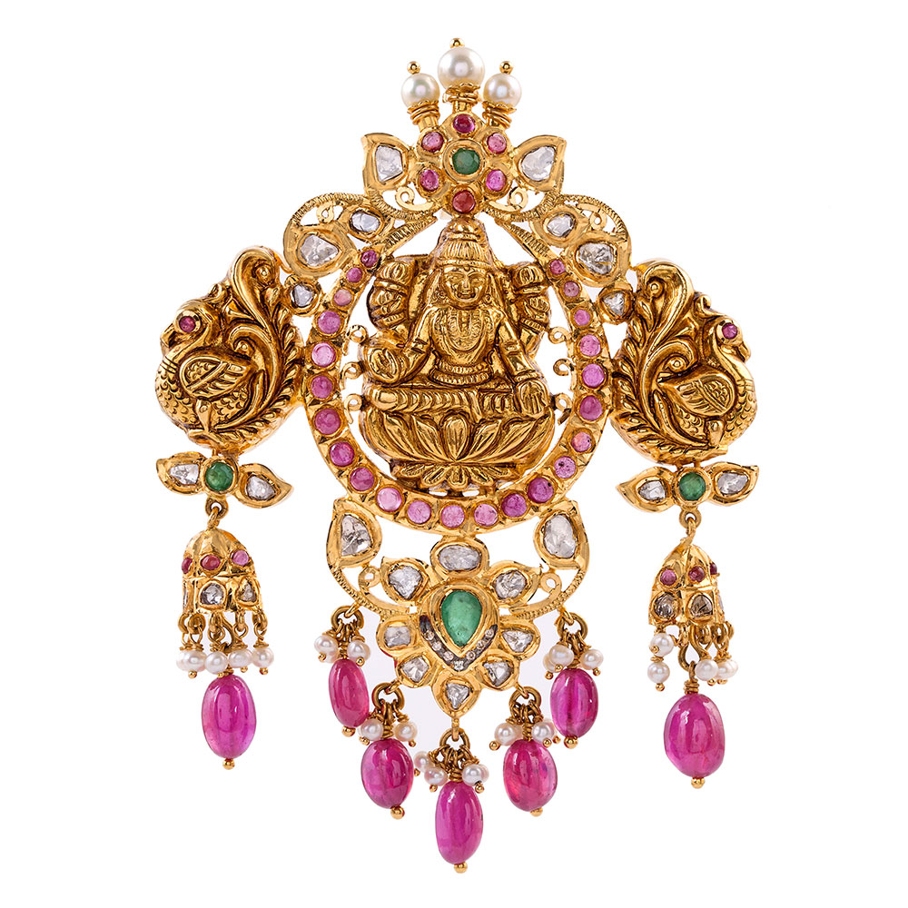 Polki Nakshi Pendant - Musaddilal Jewellers