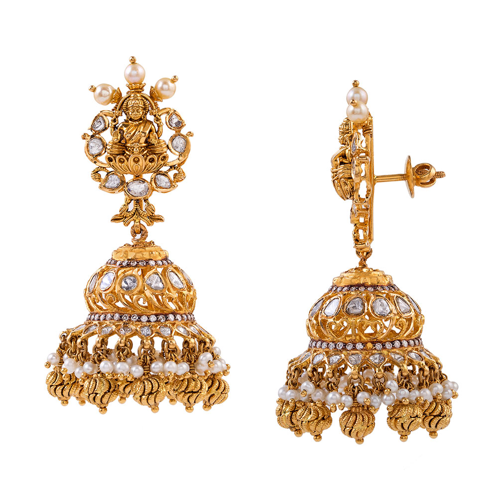 Polki Nakshi Earrings - Musaddilal Jewellers