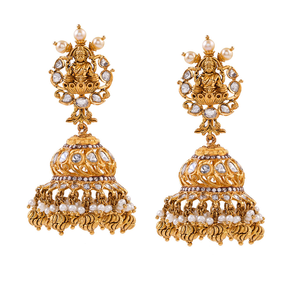 Polki Nakshi Earrings - Musaddilal Jewellers